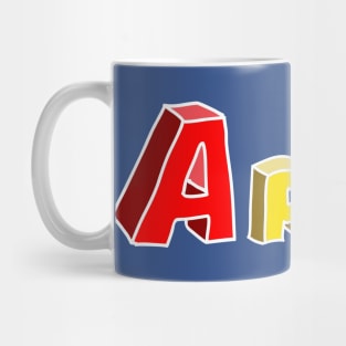 Aries Colorful Block Text Mug